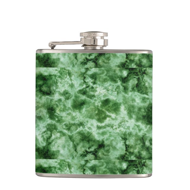Green Marble Texture Hip Flask (Front)
