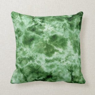 Green Marble Texture Throw Pillow