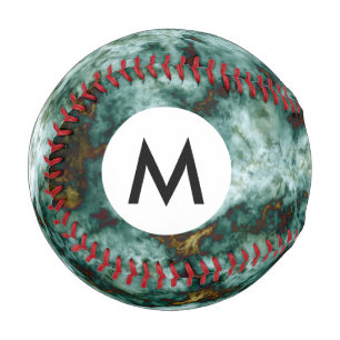Green Marble Texture With Veins Baseball