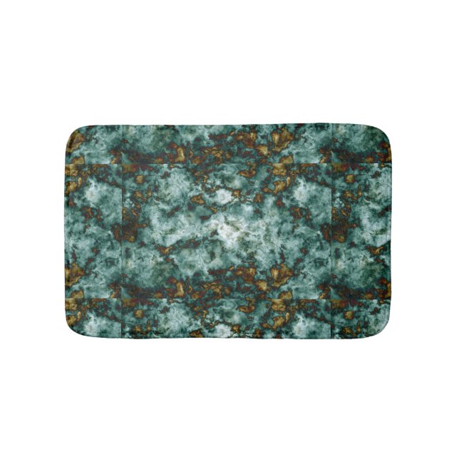 Green Marble Texture With Veins Bath Mat (Front)