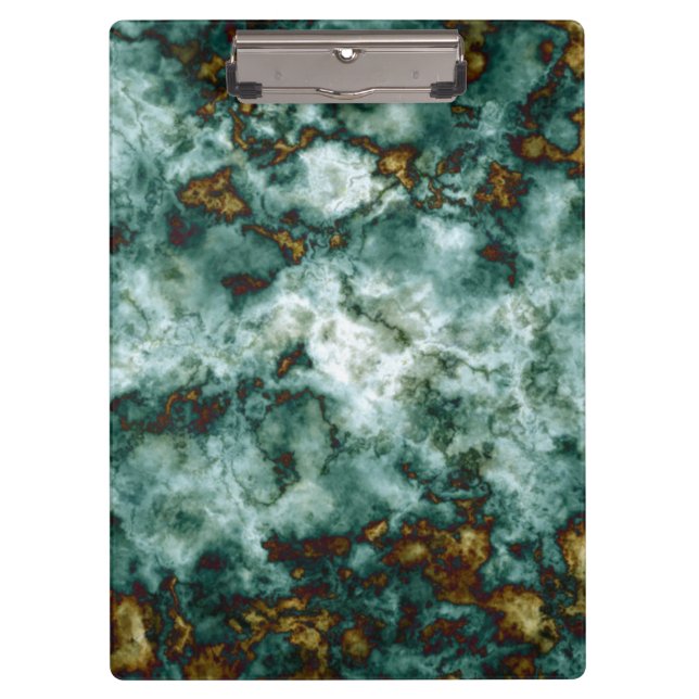 Green Marble Texture With Veins Clipboard (Front)