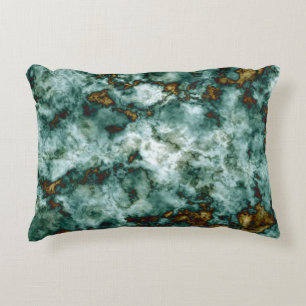 Green Marble Texture With Veins Decorative Pillow