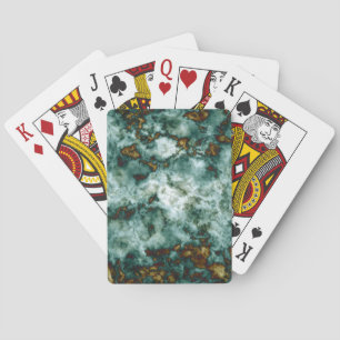 Green Marble Texture With Veins Playing Cards