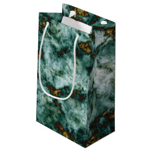 Green Marble Texture With Veins Small Gift Bag