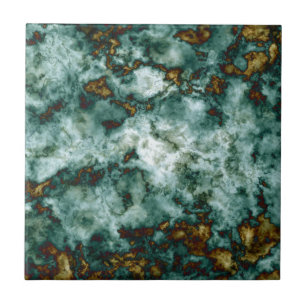Green Marble Texture With Veins Tile