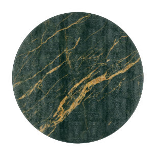 Green marble with golden veins. cutting board