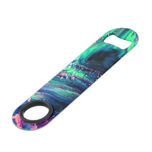 Green Marbled Bottle Opener Bar Key
