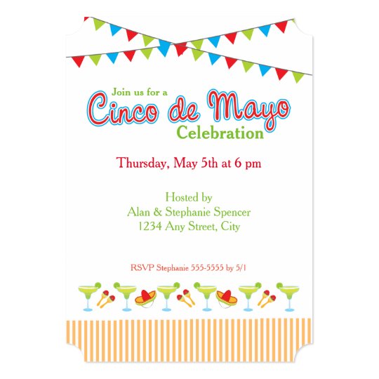 Green Margarita Cinco De Mayo Party Invitation