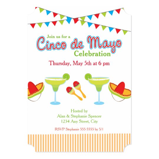 Green Margarita Cinco De Mayo Party Invitation