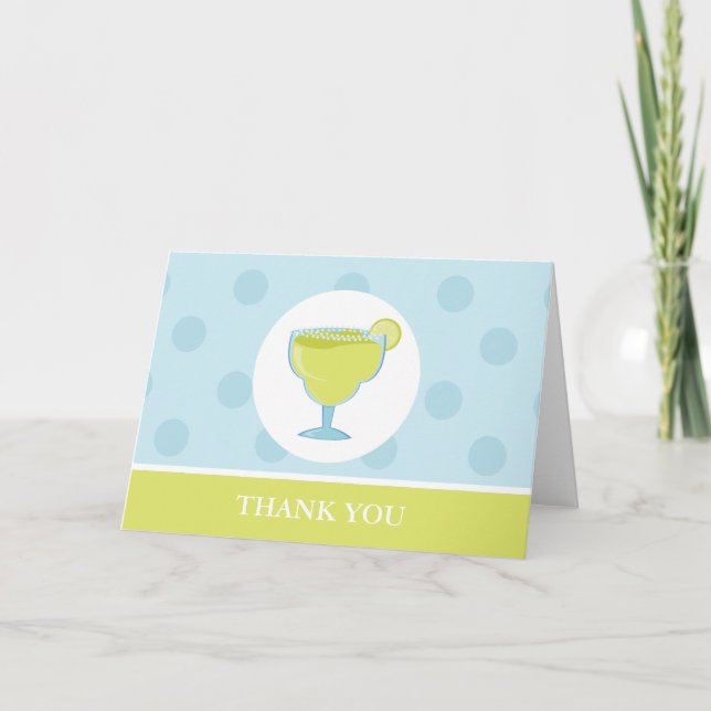 Green Margarita Drink Thank You Card (Front)