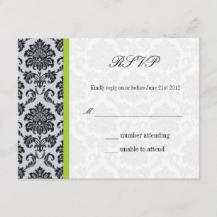 Green Mariage damassé RSVP