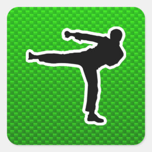 Green Martial Arts Square Sticker