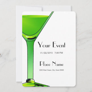 Green Martini Cocktails Invitation Template