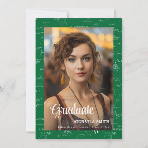 Green Math College Script Photo Graduation Announcement
