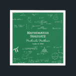 Green Mathematics Graduate Class of Graduation Napkin<br><div class="desc">Beautiful and elegant green graduation napkins with a pattern of mathematic equations and graphics for your celebration. Illustrated and designed by Patricia Alvarez.</div>