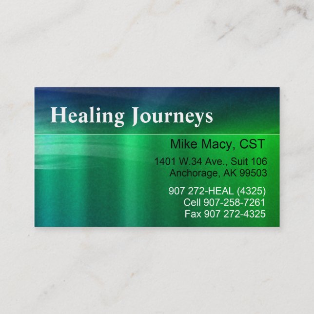 Green Matte Metallic Business Card Template (Front)