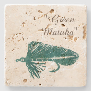 Green Matuka fly tying & fly fishing streamer Stone Coaster