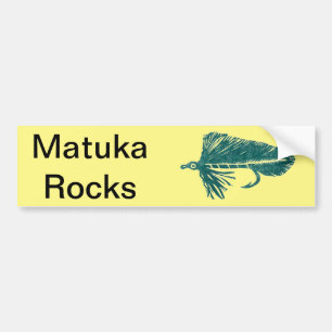 Green Matuka streamer, fly fishing, fly tying art Bumper Sticker