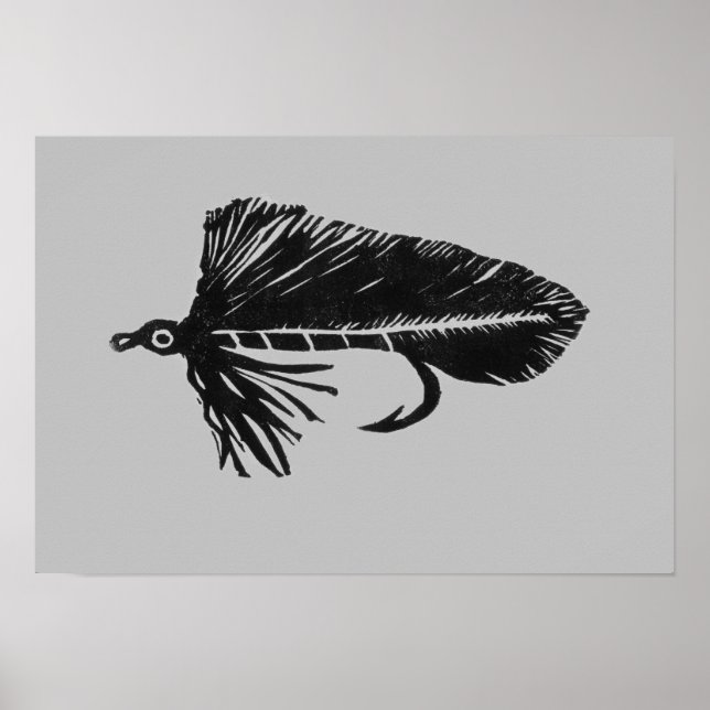 Green Matuka streamer, fly fishing, fly tying art  Poster (Front)