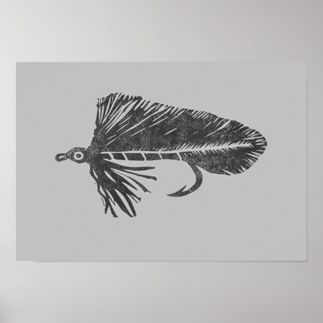 Green Matuka streamer, fly fishing, fly tying art  Poster (Front)