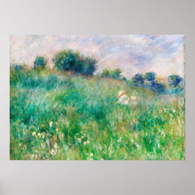 Green Meadow by Renoir Impressionist Painting Poster (Front)