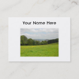 Green meadow. Countryside scenery. Custom Business Card