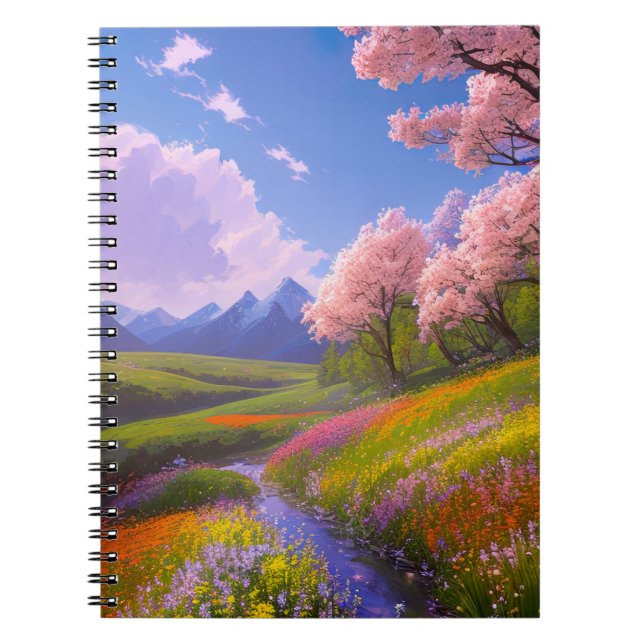 Green Meadow with a Babbling Stream Notebook (Front)