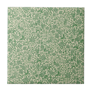 Green Meadow with Tiny Bees and Bugs Seamless Tile