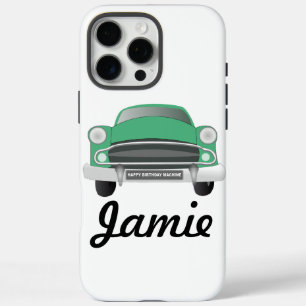Green Mean Retro Car Boy's Birthday iPhone 16 Pro Max Case