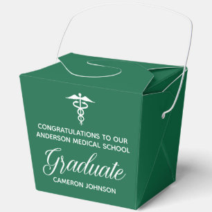 Green Medical School Graduation Party Fortune Favor Box