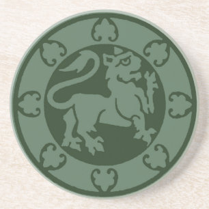 Green Medieval Lion Sandstone Coaster