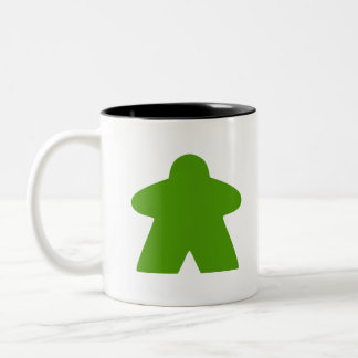 Green Meeple Board Game Piece Two-Tone Coffee Mug