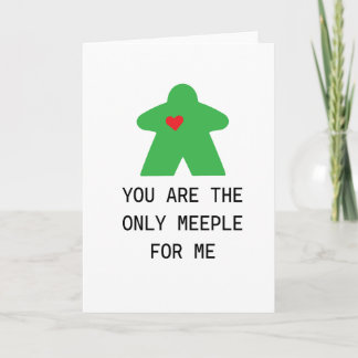 Green Meeple Board Game Valentine Card