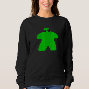 Green Meeple in Sunglasses Board Game Meeple Sweatshirt