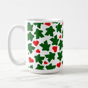 Green Meeple with Red Heart Coffee Mug