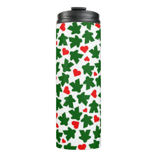 Green Meeple with Red Heart Thermal Tumbler