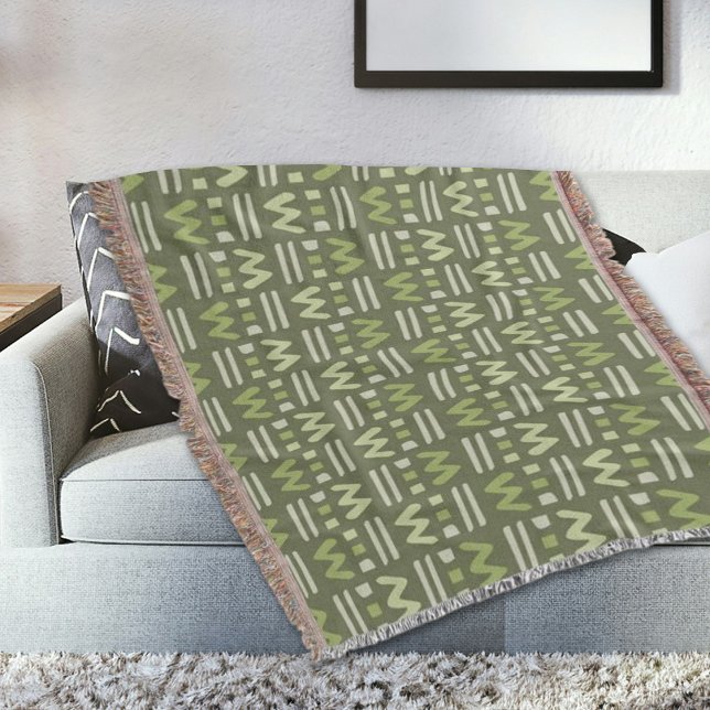 Green Memphis Pattern Throw Blanket (Creator Uploaded)