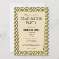 Green Mens Graduation Invitation Retro Vintage