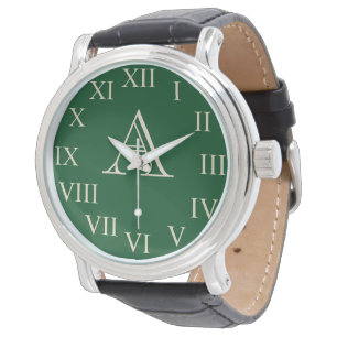 Green Men's Personalized Monogram Watch