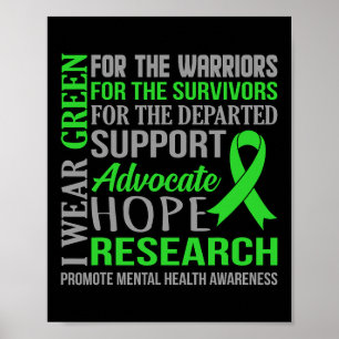 Green Mental Health Awareness Supporter Graphic  Poster