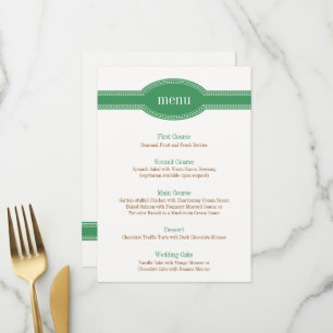 Green Menu Card, Caroline Wedding Collection