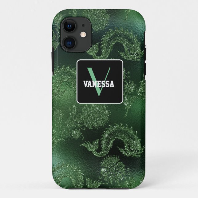 Green Mermaid Glitter - Personalize Your Own Case-Mate iPhone Case (Back)