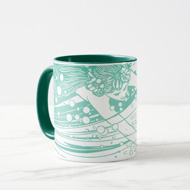 Green Mermaid Mug (Front Left)