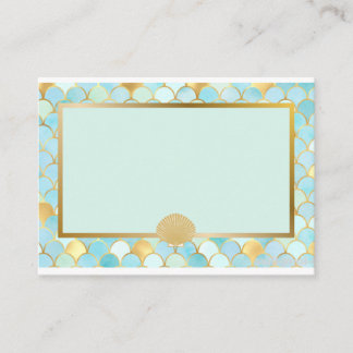 Green Mermaid Party Themed Place Cards