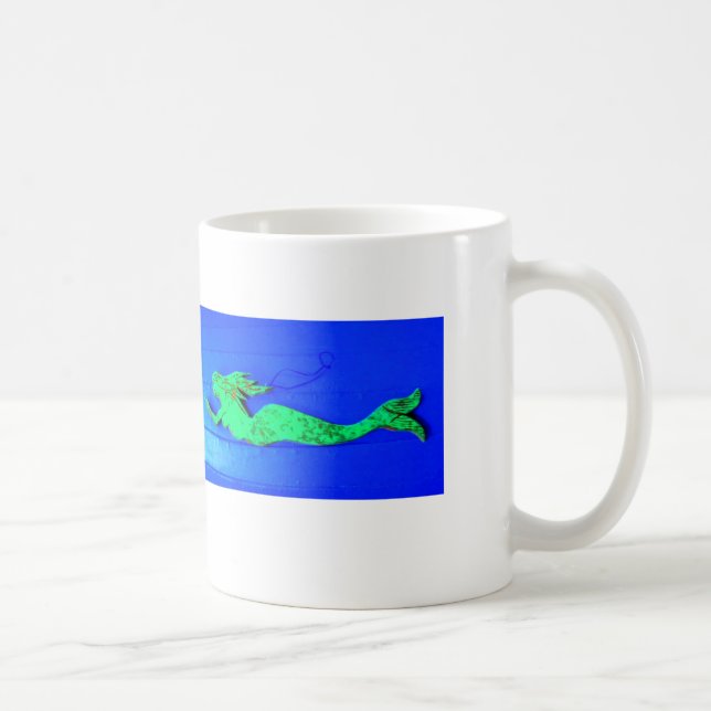 green mermaid swimming coffee mug (Right)