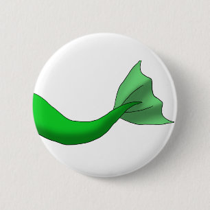 Green Mermaid Tail 2 Inch Round Button