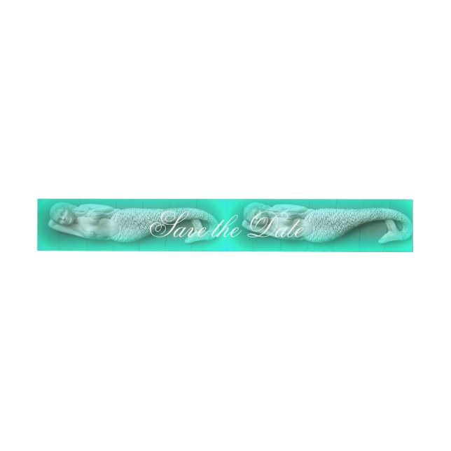green mermaids wraparound address label (Individual)