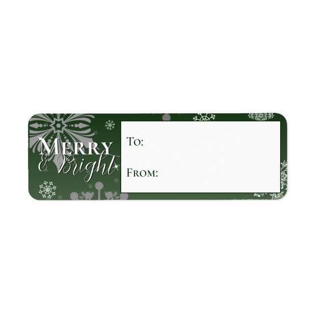 Green Merry and Bright Snowflakes To and From (Front)