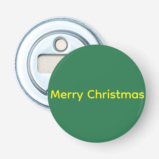 Green Merry Christmas Bottle Opener (Front)