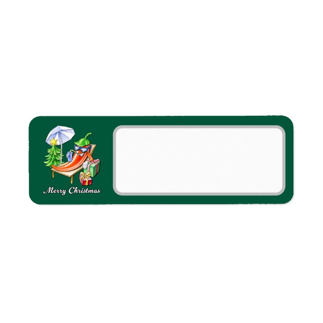 Green Merry Christmas Chilli Blank Address (Front)